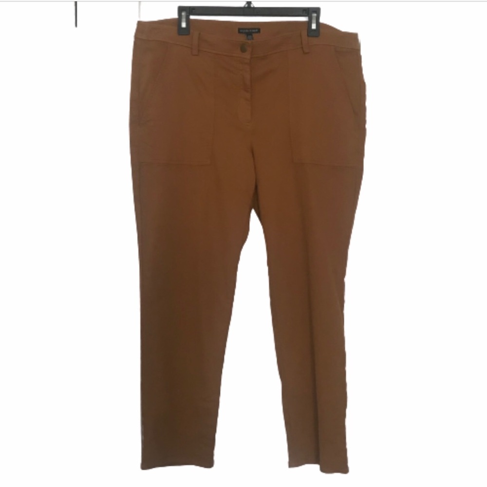 EILEEN FISHER COTTON PANTS/COPPER BROWN/SIZE 16